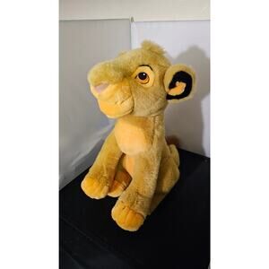 Rare Vintage Disneyland Resort Paris Sitting Simba Plush Sewn Eyes 77